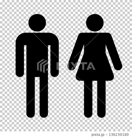 トイレのマーク 男性女性セット ピクトグラム アイコン トイレのマーク 男性女性セット ピクトグラム アイコン 136230180