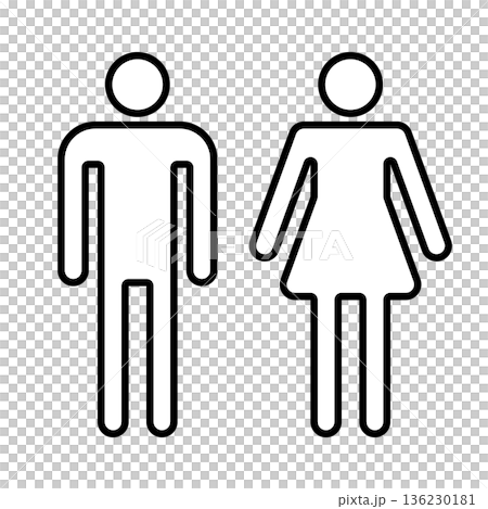 廁所標誌男女通用圖標 136230181