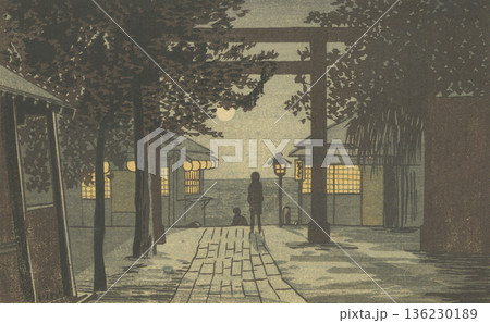 明治時代の東京：井上安治(1864-1889)「湯島天神」 136230189