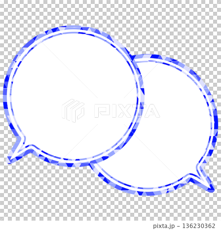 ステンドグラス風吹き出し 三角形模様 重なる会話 ステンドグラス風吹き出し 三角形模様 重なる会話 136230362