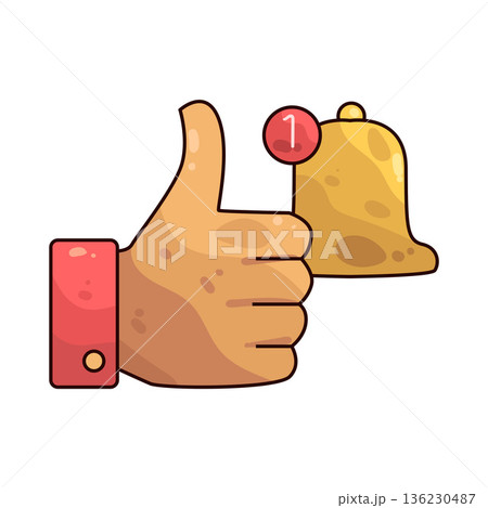 Illustration of Like Notification Illustration of Like Notification 136230487