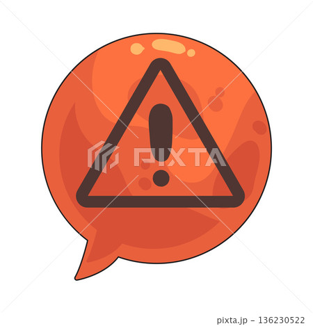 Illustration of warning bubble Illustration of warning bubble 136230522