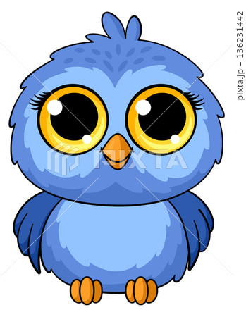Blue bird baby. Cartoon funny animal character 136231442