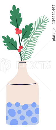 Green home decor. Winter tree branch vase 136231467