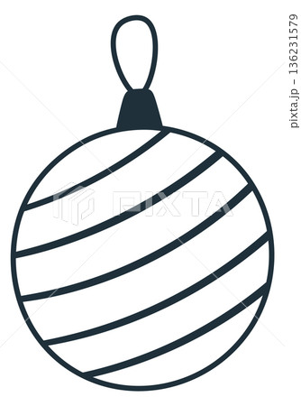 Christmas tree glass bauble. Winter holiday decoration icon Christmas tree glass bauble. Winter holiday decoration icon 136231579