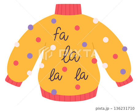 Christmas sweater. Cozy holiday pullover cartoon icon 136231710