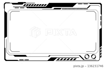 HUD frames black user interface elements design modern technology futuristic control panel screen digital hologram window gaming menu touching cyber monitor set on white background vector HUD frames black user interface elements design modern technology futuristic control panel screen digital hologram window gaming menu touching cyber monitor set on white background vector 136231746
