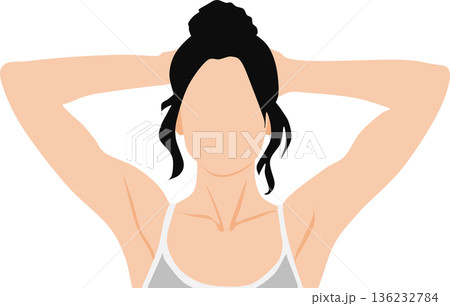 ダイエットに成功した女性のイラスト 136232784