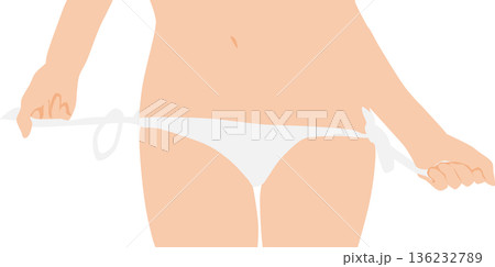 ダイエットに成功した女性のイラスト ダイエットに成功した女性のイラスト 136232789