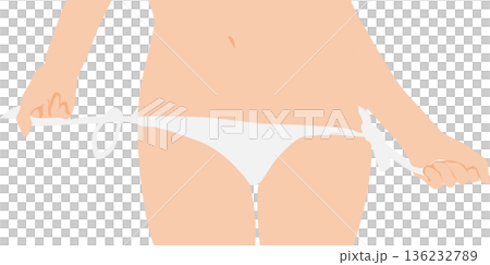 ダイエットに成功した女性のイラスト ダイエットに成功した女性のイラスト 136232789