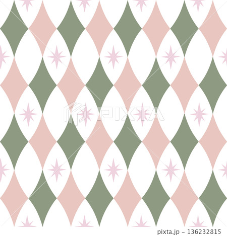 Seamless harlequin diamond pattern in vintage circus style with playful geometric shapes and star elements. Retro background inspired by carnival and party themes, perfect for baby nursery decor, kids Seamless harlequin diamond pattern in vintage circus style with playful geometric shapes and star elements. Retro background inspired by carnival and party themes, perfect for baby nursery decor, kids 136232815