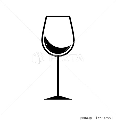 The wineglass icon. Flat Vector illustration 136232991