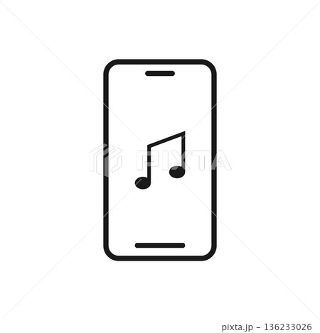 Mobile phone with note sign icon, vector illustration. Flat design style 136233026