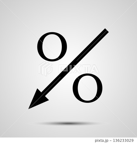 Percent down vector flat icon. Percent down vector flat icon. 136233029