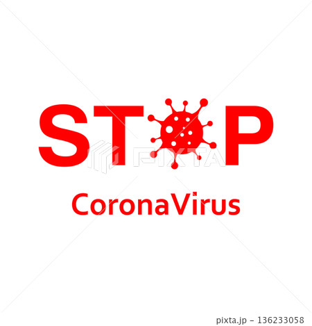 Sign caution coronavirus. Stop coronavirus. Coronavirus outbreak. Coronavirus danger and public health risk disease and flu outbreak. Pandemic medical concept with dangerous cells.Vector illustration 136233058