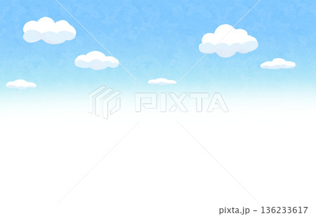 シンプルな青空と雲の背景素材 シンプルな青空と雲の背景素材 136233617