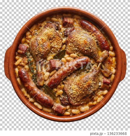 Cassoulet slow cooked casserole white bean duck sausage pork comfort food Cassoulet slow cooked casserole with white bean duck 136233668