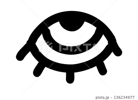 Hand drawn eye in simple doodle style . Open black eye doodle with bold lines. Hand drawn eye in simple doodle style . Open black eye doodle with bold lines. 136234977