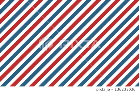 Classic retro background with diagonal red and blue stripes resembling an airmail envelope border, perfect for vintage postal themes, travel designs, correspondence templates, and nostalgic projects. 136235036