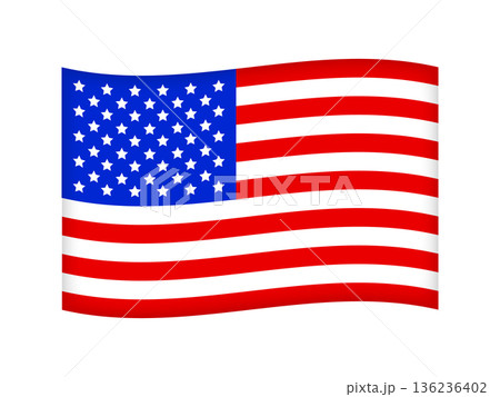 アメリカの国旗のイラスト素材4 アメリカの国旗のイラスト素材4 136236402