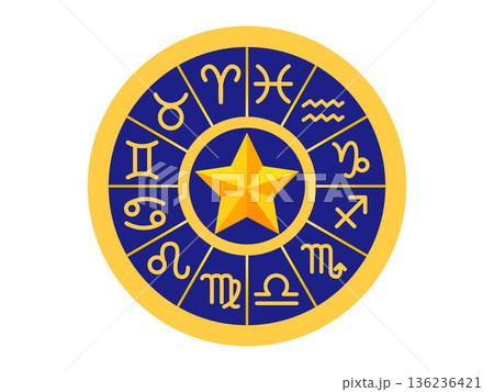 神秘的なホロスコープの星占いのイラスト素材4 136236421