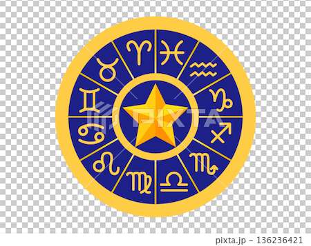 神秘的なホロスコープの星占いのイラスト素材4 136236421