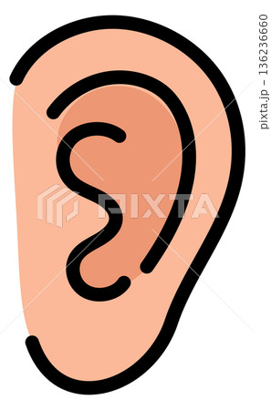 Human ear icon. Listen symbol. Sound hearing Human ear icon. Listen symbol. Sound hearing 136236660