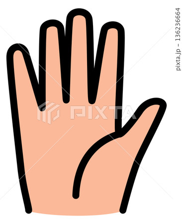 Hand icon. Human palm color line symbol 136236664