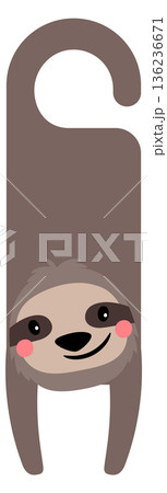 Closed door hotel sign in cute sloth shape Closed door hotel sign in cute sloth shape 136236671
