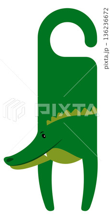 Alligator door sign. Green blank hotel tag 136236672