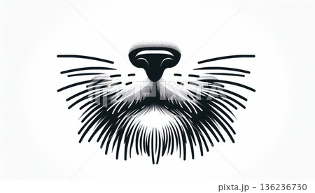 Closeup of a Cat's Nose and Whiskers 136236730