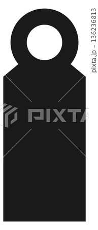 Paper door tag black silhouette. Blank label Paper door tag black silhouette. Blank label 136236813