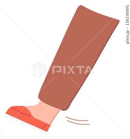 Moving leg color icon. Kick or step symbol 136236991