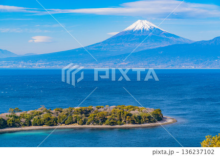 (静岡県)伊豆・大瀬﨑の向こうに富士山 (静岡県)伊豆・大瀬﨑の向こうに富士山 136237102