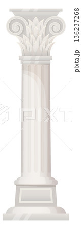 Facade column in traditional roman stone architecture style 136237268
