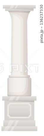 Antique stone pedestal column. Vintage culture element Antique stone pedestal column. Vintage culture element 136237330
