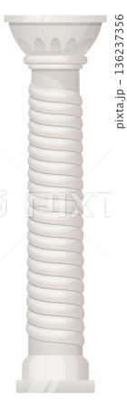 Antique column with classic ornament. Old culture symbol 136237356