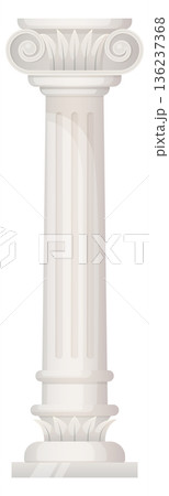 Ionic order pillar icon. Ancient greek column 136237368
