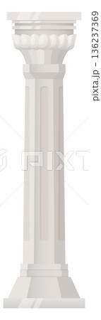 Antique pillar. Old temple column in vintage style 136237369