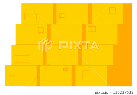 Cardboard box stack. Parcel storage pile icon Cardboard box stack. Parcel storage pile icon 136237532