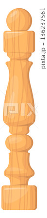 Wooden spindle. Staircase baluster element cartoon texture Wooden spindle. Staircase baluster element cartoon texture 136237561