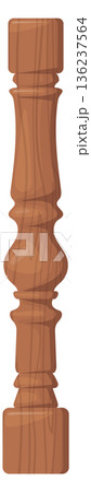 Decorative ornate banister element. Wooden baluster icon 136237564