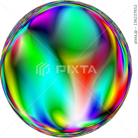 カラフルなシャボン玉 ビー玉 球体のデザイン 136237652