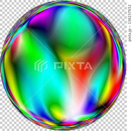 カラフルなシャボン玉 ビー玉 球体のデザイン 136237652