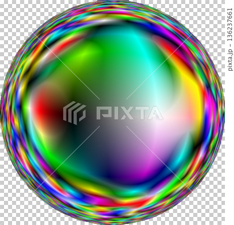 カラフルなシャボン玉 ビー玉 球体のデザイン カラフルなシャボン玉 ビー玉 球体のデザイン 136237661