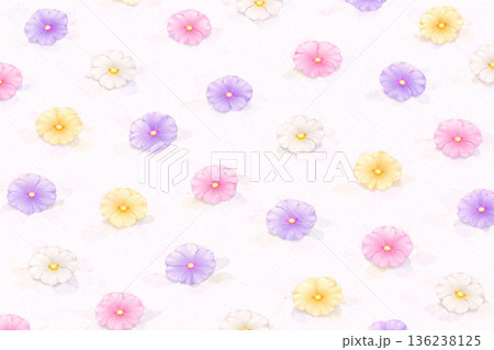 パンジーシリーズ：夕焼け空を映す幻想的なパンジー池 136238125