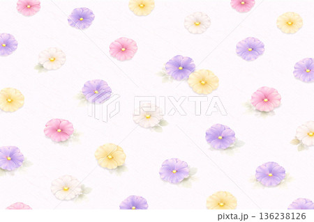 パンジーシリーズ:パステル調の淡いパンジー背景 パンジーシリーズ:パステル調の淡いパンジー背景 136238126