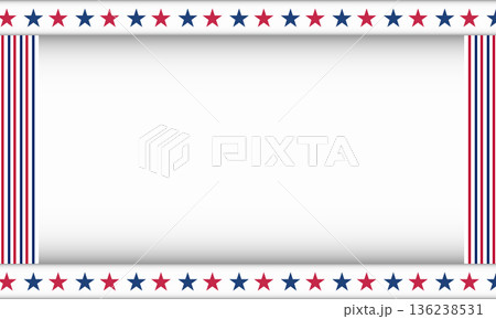 Patriotic USA Border Frame With Red Blue Stars And Stripes Patriotic USA Border Frame With Red Blue Stars And Stripes 136238531