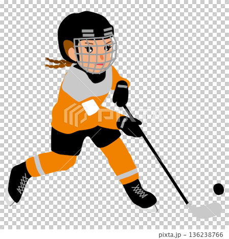 圖：一名女孩參加冬季運動比賽－冰上曲棍球 01 136238766