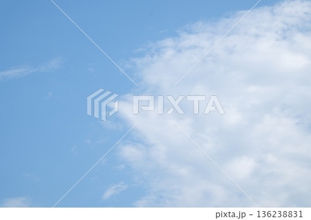 blue sky with white, soft clouds 136238831